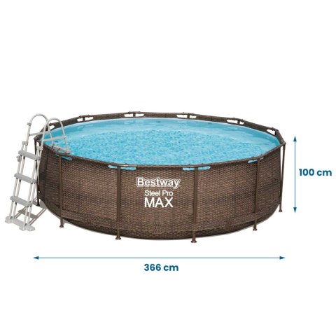 Basen ogrodowy stelażowy 366 x 100 cm 18w1 Bestway 56709 Basen ogrodowy stelażowy 366 x 100 cm 18w1 Bestway 56709