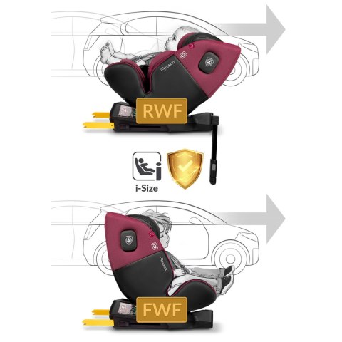 Fotelik samochodowy Nukido Prestige Line czarno-różowy 0-36 kg ISOFIX