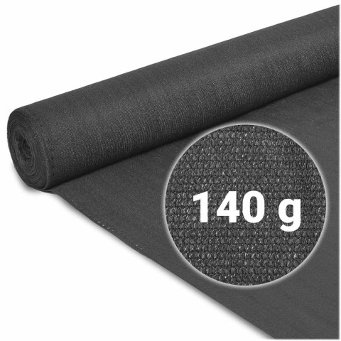 Siatka cieniująca 1,5x50m 140g/m2 + 50 zacisków szara