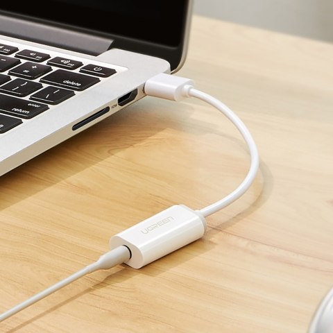 Adapter przejściówka USB-A (męski) - mini jack 3.5 mm (żeński) - biały