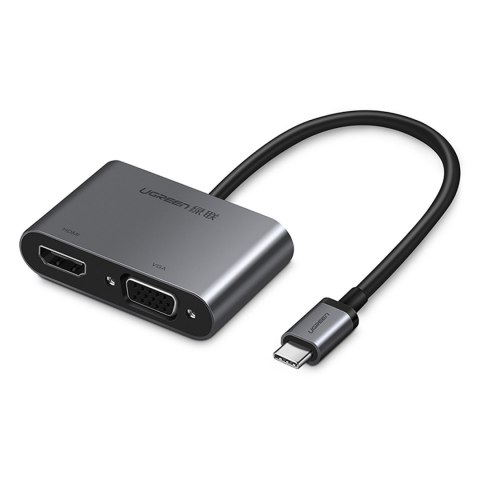 Adapter rozdzielacz USB-C - HDMI / VGA / USB-A 3.0 / USB-C PD - szary Adapter rozdzielacz USB-C - HDMI / VGA / USB-A 3.0 / USB-C PD - szary