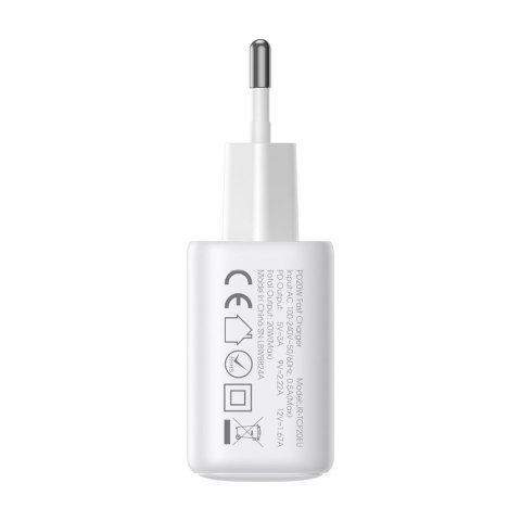 Ładowarka sieciowa 2x USB-C 20W PD QC 3.0 - biała Ładowarka sieciowa 2x USB-C 20W PD QC 3.0 - biała