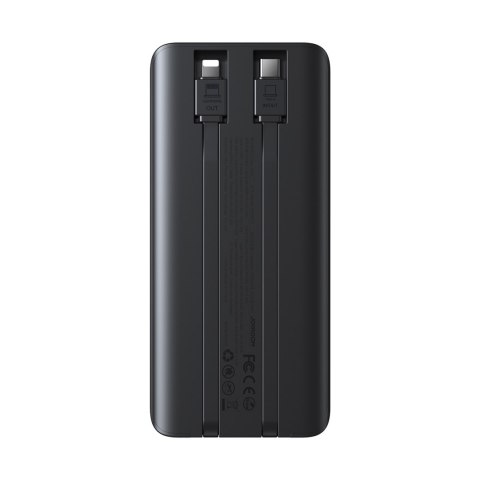Powerbank 10000mAh z wbudowanymi kablami USB-C iPhone Lightning - czarny Powerbank 10000mAh z wbudowanymi kablami USB-C iPhone Lightning - czarny