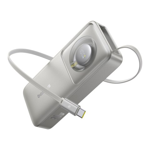 Powerbank Free2Pull 10000mAh 30W z portem USB-C i rozwijanym kablem USB-C - szary Powerbank Free2Pull 10000mAh 30W z portem USB-C i rozwijanym kablem USB-C - szary