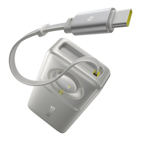 Powerbank Free2Pull 10000mAh 30W z portem USB-C i rozwijanym kablem USB-C - szary Powerbank Free2Pull 10000mAh 30W z portem USB-C i rozwijanym kablem USB-C - szary