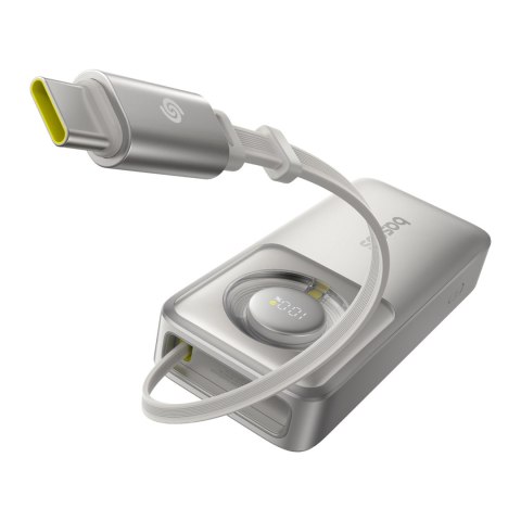 Powerbank Free2Pull 10000mAh 30W z portem USB-C i rozwijanym kablem USB-C - szary Powerbank Free2Pull 10000mAh 30W z portem USB-C i rozwijanym kablem USB-C - szary