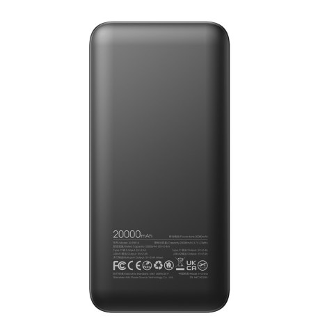 Powerbank JR-PBF14 20000mAh 2.4A 2x USB-A 1x USB-C - czarny Powerbank JR-PBF14 20000mAh 2.4A 2x USB-A 1x USB-C - czarny