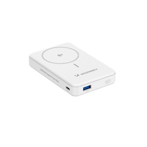 Powerbank magnetyczny Qi2 10000mAh z podstawką USB-A USB-C 22.5W PD - biały