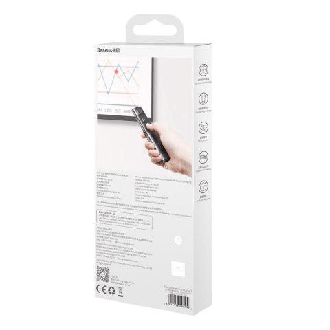 Wskaźnik laserowy z pilotem do prezentacji do 100m WiFi 2.4GHz USB-A/C - szary