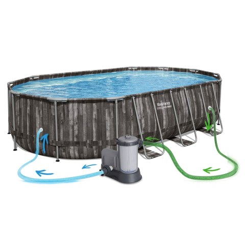 Basen ogrodowy stelażowy 610 x 366 x 122 cm 12w1 Bestway 5611R
