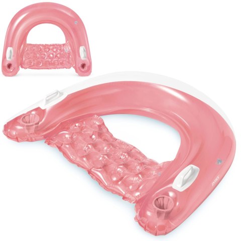 Fotel do pływania z uchwytami 147 x 99 cm różowy INTEX 58859 Fotel do pływania z uchwytami 147 x 99 cm różowy INTEX 58859