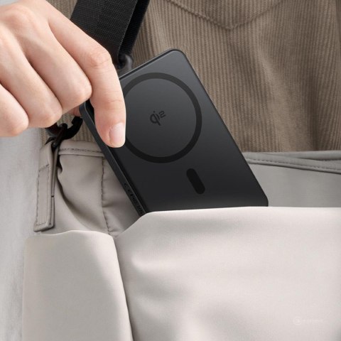 Powerbank Airpow II 10000mAh Qi2 MagSafe 22.5W z kablem USB-C 20V 3A 30cm - czarny Powerbank Airpow II 10000mAh Qi2 MagSafe 22.5W z kablem USB-C 20V 3A 30cm - czarny