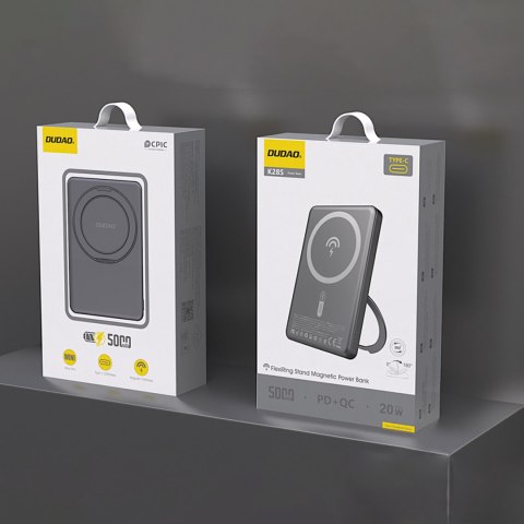 Powerbank z MagSafe i podstawką 20W PD 5000mAh - szary Powerbank z MagSafe i podstawką 20W PD 5000mAh - szary