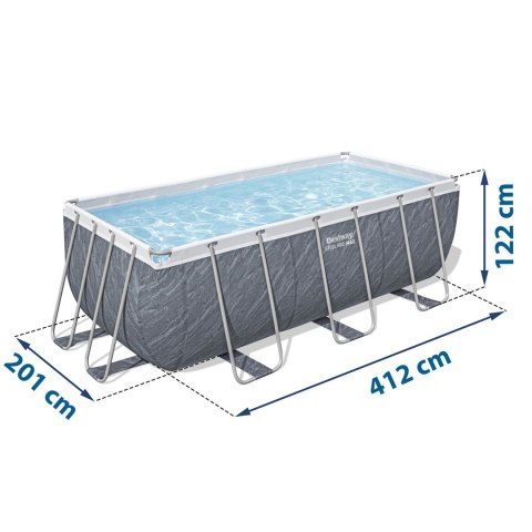 Basen ogrodowy stelażowy 412 x 201 x 122 cm 17w1 Bestway 56722