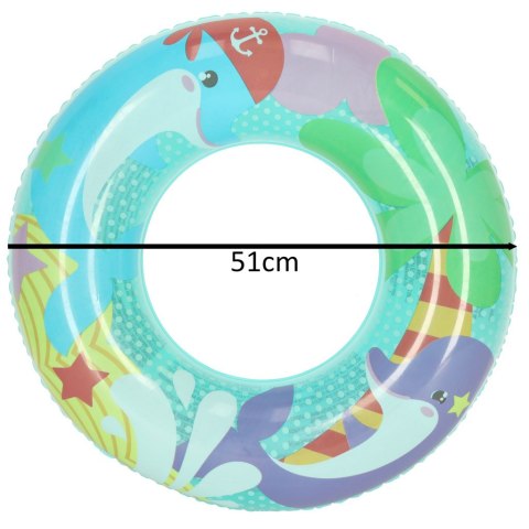 Kółko do pływania koło dmuchane kółko plażowe delfin 60 kg BESTWAY 36113 51 cm