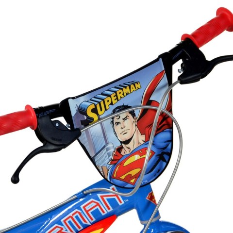 Rowerek Rower Dziecięcy dla Dziecka z Bocznymi Kółkami DINO SUPERMAN 14" Rowerek Rower Dziecięcy dla Dziecka z Bocznymi Kółkami DINO SUPERMAN 14"
