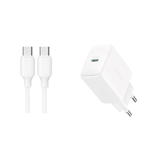 Ładowarka sieciowa USB-C PD QC 20W + kabel USB-C 1m - biała Ładowarka sieciowa USB-C PD QC 20W + kabel USB-C 1m - biała