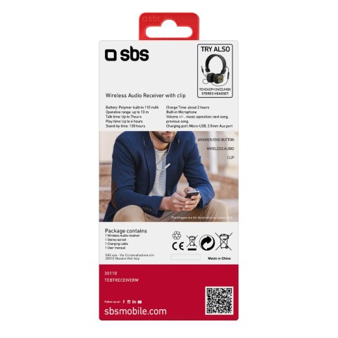 Adapter Bluetooth bezprzewodowy odbiornik z zestawem stereo - szary Adapter Bluetooth bezprzewodowy odbiornik z zestawem stereo - szary