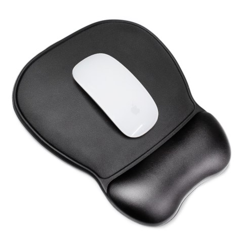 Ergonomiczna podkładka pod mysz i nadgarstek żelowa eco skóra duża antypoślizgowa - czarna Ergonomiczna podkładka pod mysz i nadgarstek żelowa eco skóra duża antypoślizgowa - czarna