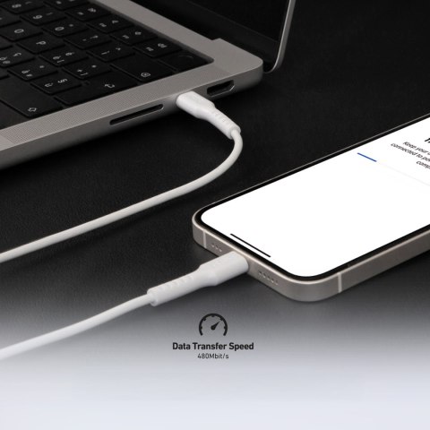 Kabel przewód USB-C PD 25W 1 m - biały