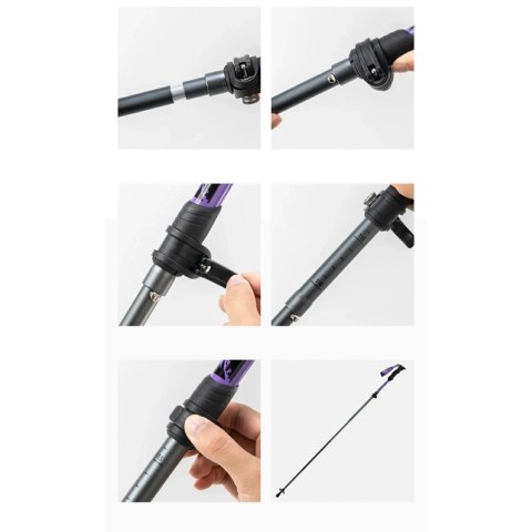 Kijki trekkingowe nordic walking aluminiowe 110 - 130 cm - fioletowe Kijki trekkingowe nordic walking aluminiowe 110 - 130 cm - fioletowe