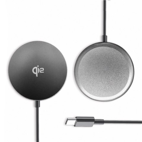 Ładowarka indukcyjna magnetyczna bezprzewodowa Qi2 do telefonu 15W - czarna Ładowarka indukcyjna magnetyczna bezprzewodowa Qi2 do telefonu 15W - czarna