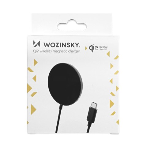 Ładowarka indukcyjna magnetyczna bezprzewodowa Qi2 do telefonu 15W - czarna Ładowarka indukcyjna magnetyczna bezprzewodowa Qi2 do telefonu 15W - czarna