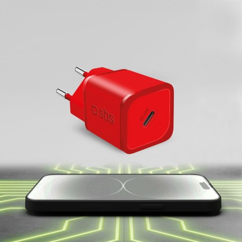 Ładowarka sieciowa GaN z Power Delivery 20W - czerwona