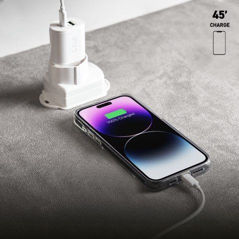 Ładowarka sieciowa Power Delivery USB-A USB-C 20W - biała