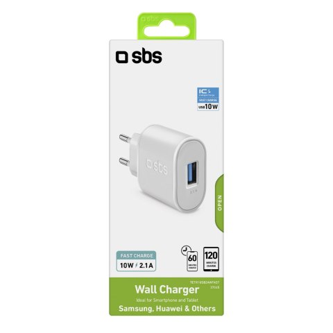 Ładowarka sieciowa USB-A 10W - biała Ładowarka sieciowa USB-A 10W - biała