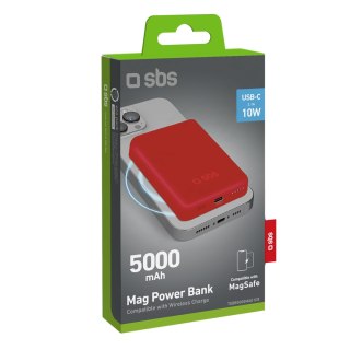 Powerbank 5000 mAh MagSafe - czerwony