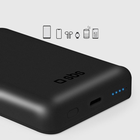 Powerbank beprzewodowy 5000 mAh USB-C MagSafe - czarny