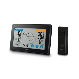 Stacja pogody Hama Touch z dotykowym panelem termometr higrometr zegar data - czarna