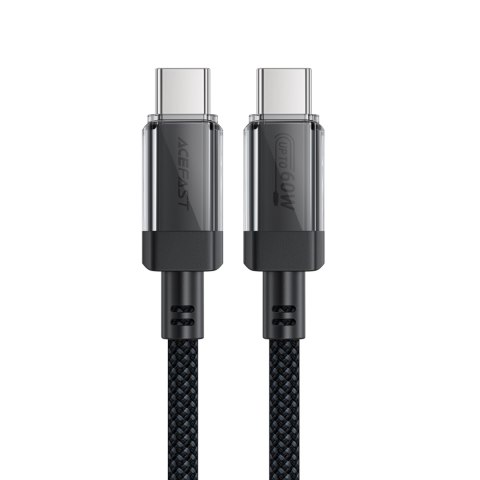 Kabel przewód USB-C z nylonowym oplotem PD 60W 480Mb/s - czarny Kabel przewód USB-C z nylonowym oplotem PD 60W 480Mb/s - czarny