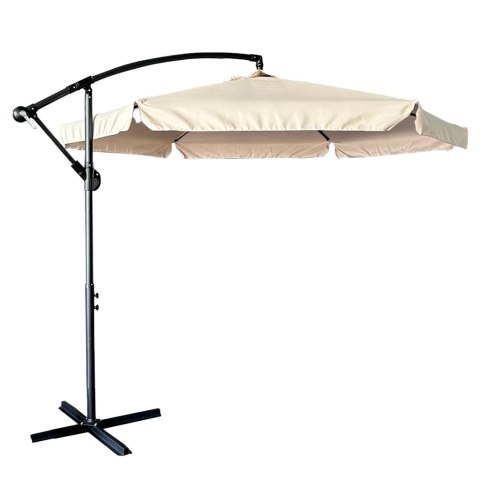 Parasol ogrodowy duży składany z wysięgnikiem 290cm beżowy