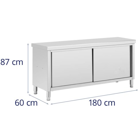 Stół blat roboczy centralny z szafką przelotową STAL 180 x 60 cm