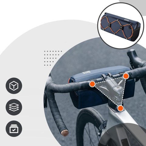 Torba rowerowa mocowana na kierownicę 2.2 l - niebieska