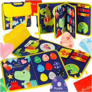 Tablica manipulacyjna sensoryczna montessori walizka plecak niebieska