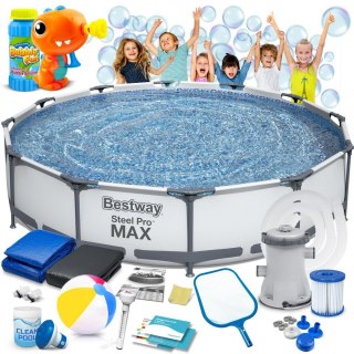 Basen ogrodowy stelażowy 366 x 76 cm 16w1 Bestway 56416 + maszynka do baniek GRATIS