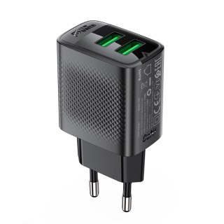 Ładowarka sieciowa A86 2x USB-A 12W - czarna