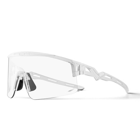 Okulary rowerowe fotochromowe z filtrem UV i wkładką korekcyjną - białe Okulary rowerowe fotochromowe z filtrem UV i wkładką korekcyjną - białe