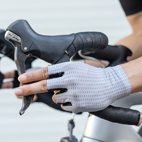 Rękawiczki rowerowe oddychające bez palców rozmiar L - szare Rękawiczki rowerowe oddychające bez palców rozmiar L - szare