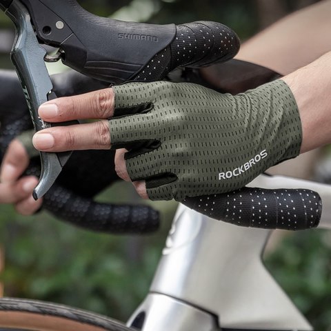 Rękawiczki rowerowe oddychające bez palców rozmiar L - zielone Rękawiczki rowerowe oddychające bez palców rozmiar L - zielone