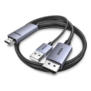 Kabel kierunkowy HDMI - DisplayPort 4K 60Hz 2m - szary