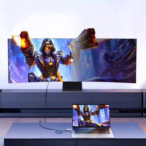 Kabel kierunkowy HDMI - DisplayPort 4K 60Hz 2m - szary Kabel kierunkowy HDMI - DisplayPort 4K 60Hz 2m - szary
