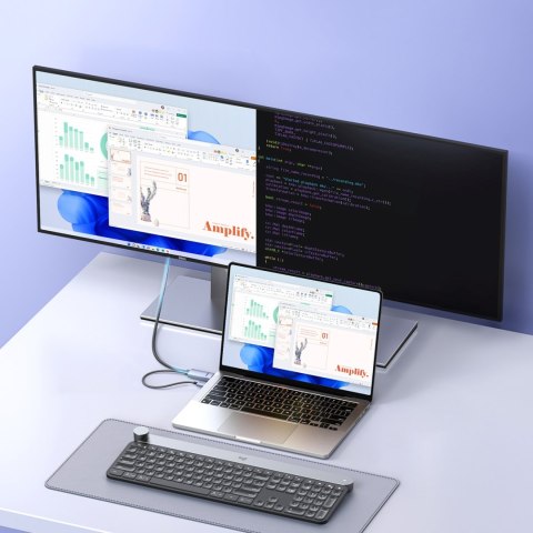 Kabel kierunkowy HDMI - DisplayPort 4K 60Hz 2m - szary Kabel kierunkowy HDMI - DisplayPort 4K 60Hz 2m - szary