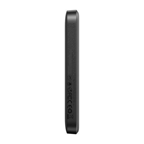 Powerbank indukcyjny 5000mAh USB-A USB-C 20W z kablem USB-C - czarny Powerbank indukcyjny 5000mAh USB-A USB-C 20W z kablem USB-C - czarny