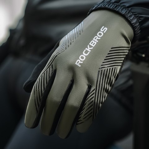Rękawiczki rowerowe amortyzujące pełne rozmiar XL - zielone Rękawiczki rowerowe amortyzujące pełne rozmiar XL - zielone