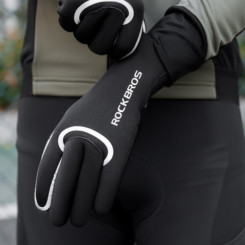 Rękawiczki rowerowe pełne wodoodporne rozmiar L/XL - czarne Rękawiczki rowerowe pełne wodoodporne rozmiar L/XL - czarne