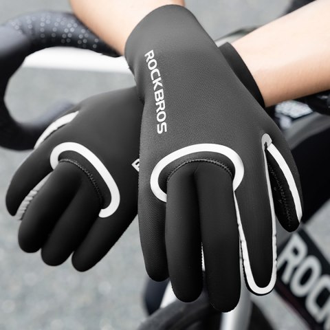 Rękawiczki rowerowe pełne wodoodporne rozmiar L/XL - czarne Rękawiczki rowerowe pełne wodoodporne rozmiar L/XL - czarne